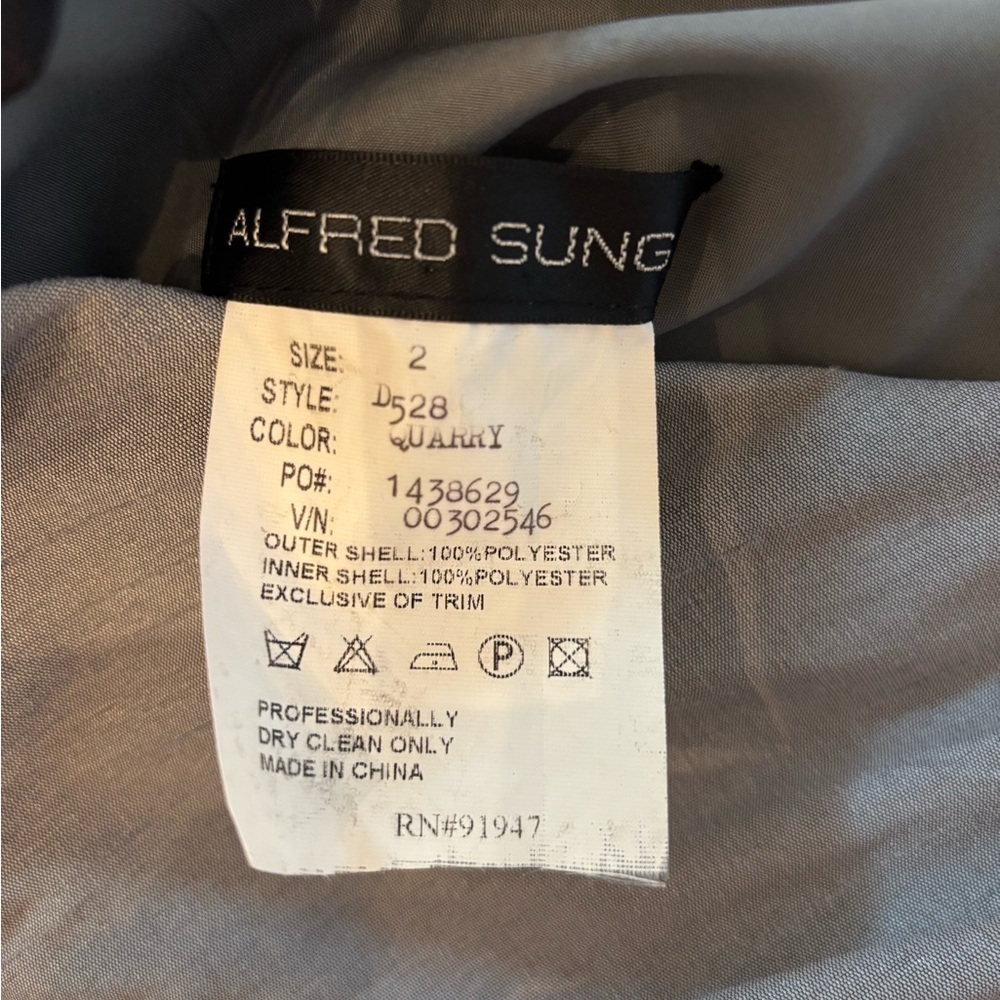 ALFRED SUNG One-Shoulder Silver Dress - Picture 3 of 6